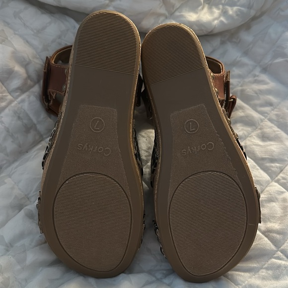 Corkys Leopard Wedge Sandal Size 7 - Picture 3 of 5